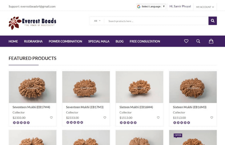 EverestBeads - eCommerce Site